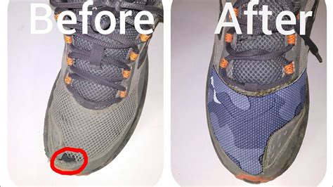 toe hole patches in running shoes